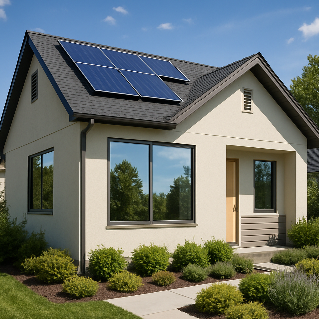 Energy-efficient home with reflective window film