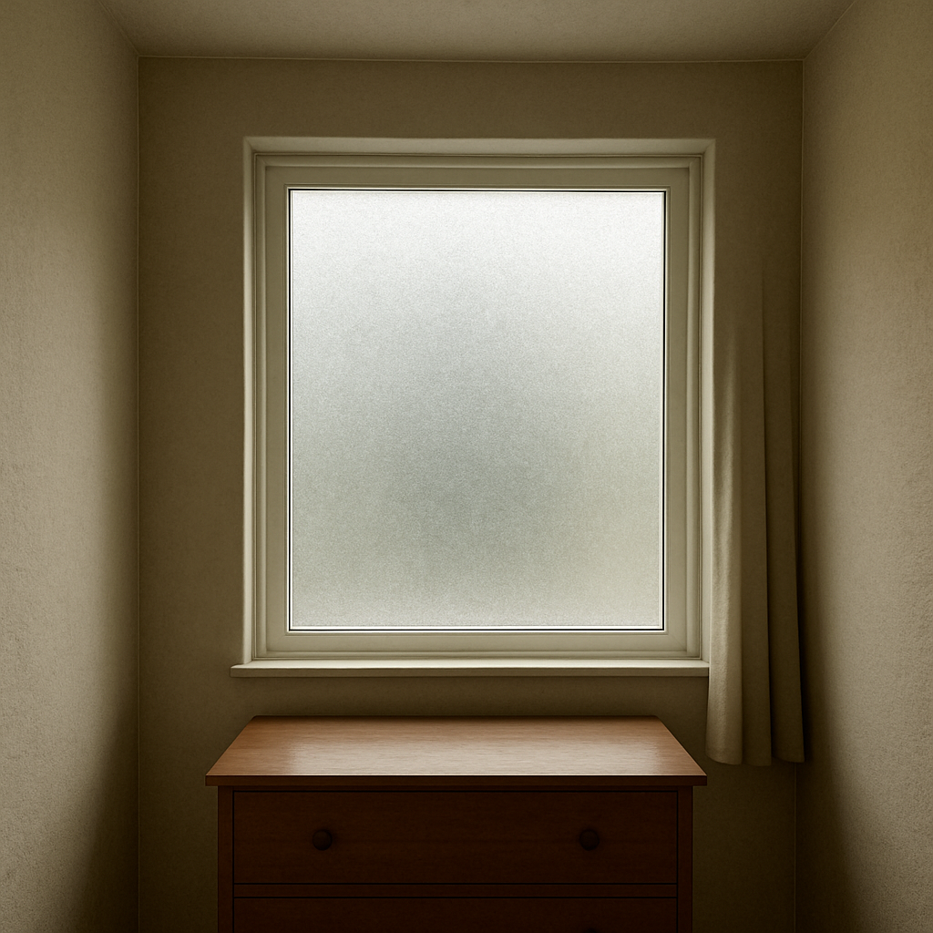 Privacy-enhanced room with window film