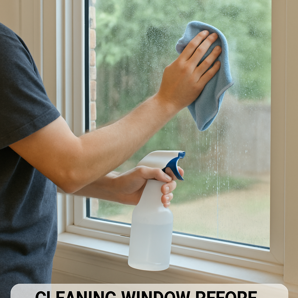cleaning window before film application