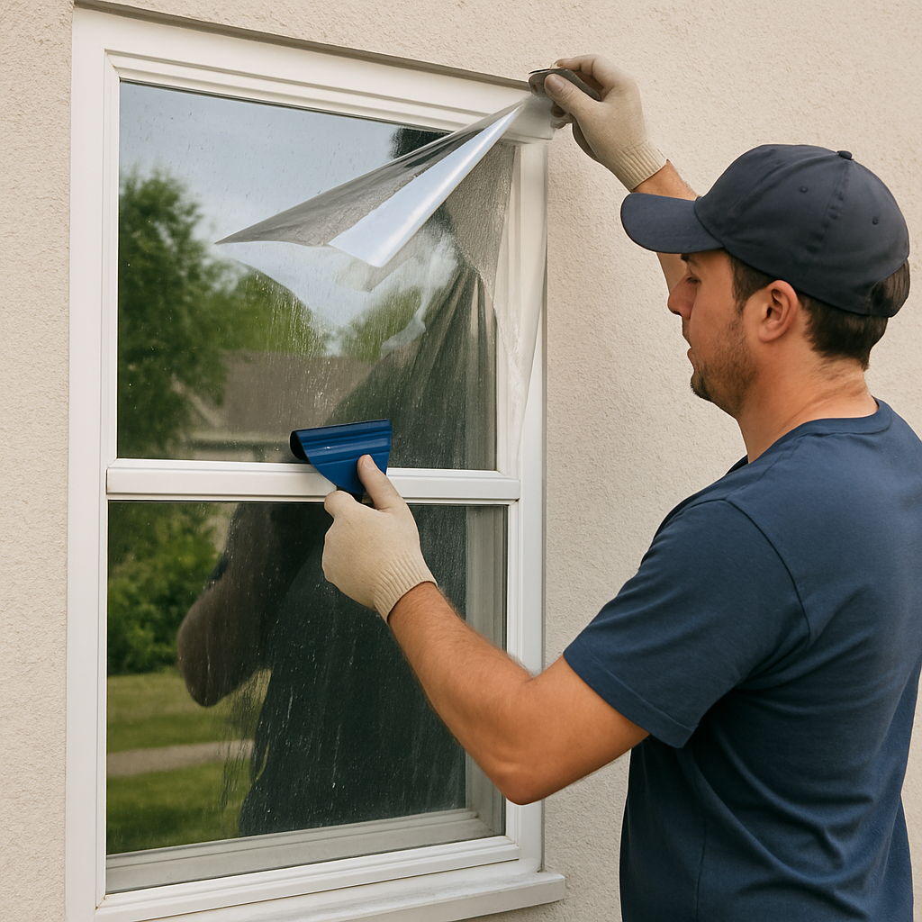 Exterior window film application