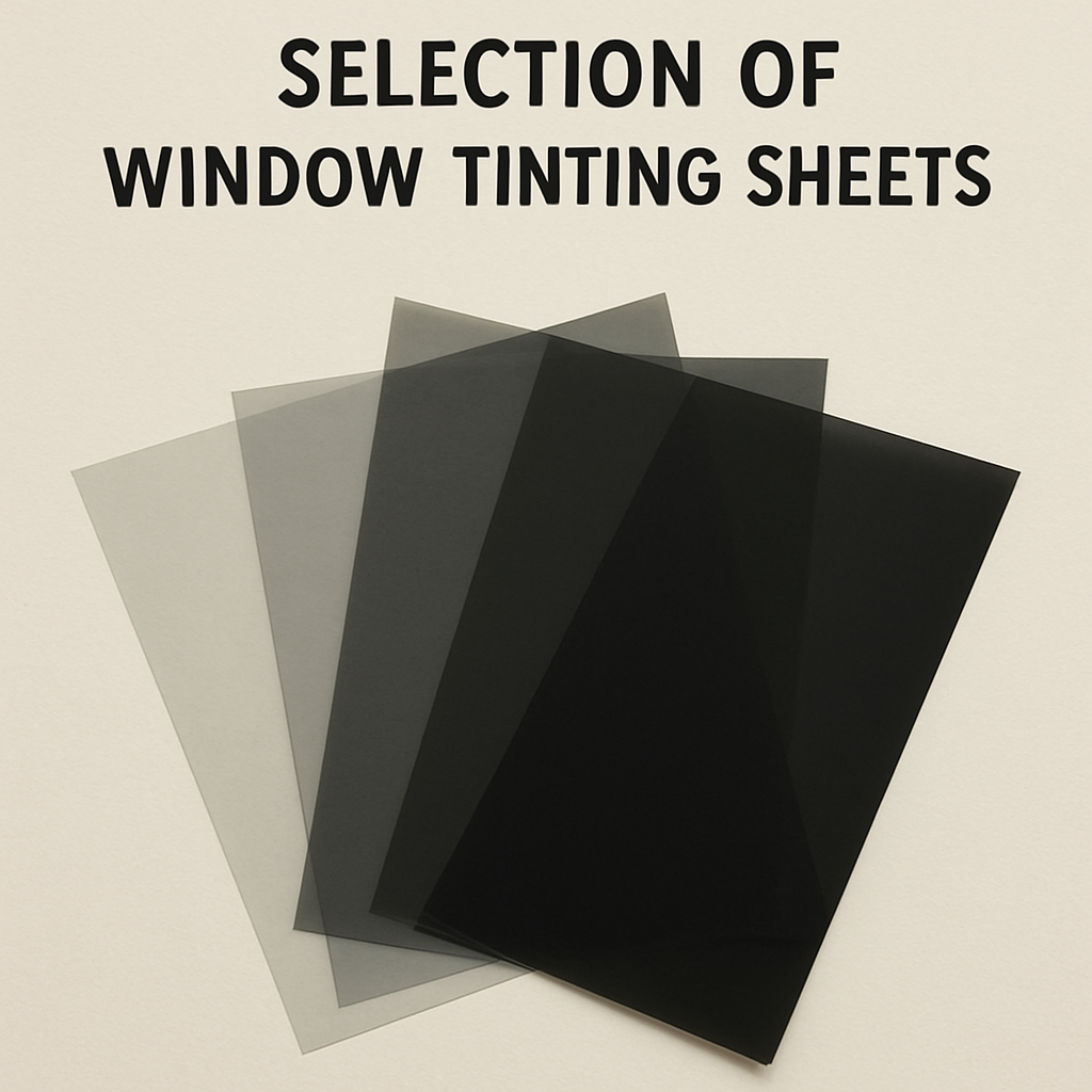 Selection of window tinting sheets