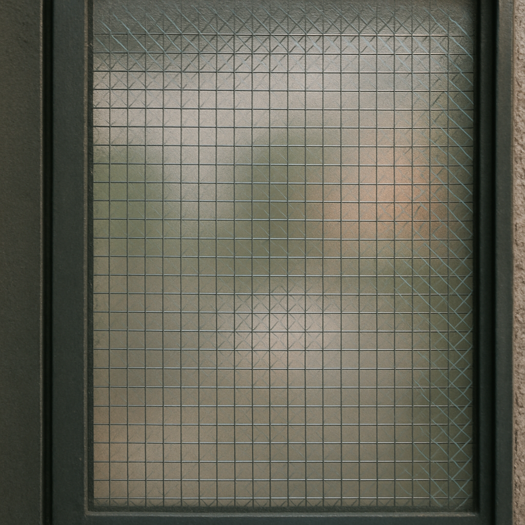 Close-up of window with security film